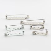 25 Brooch Pins, Brooch Backs, Silver Tone Two or Three Hole